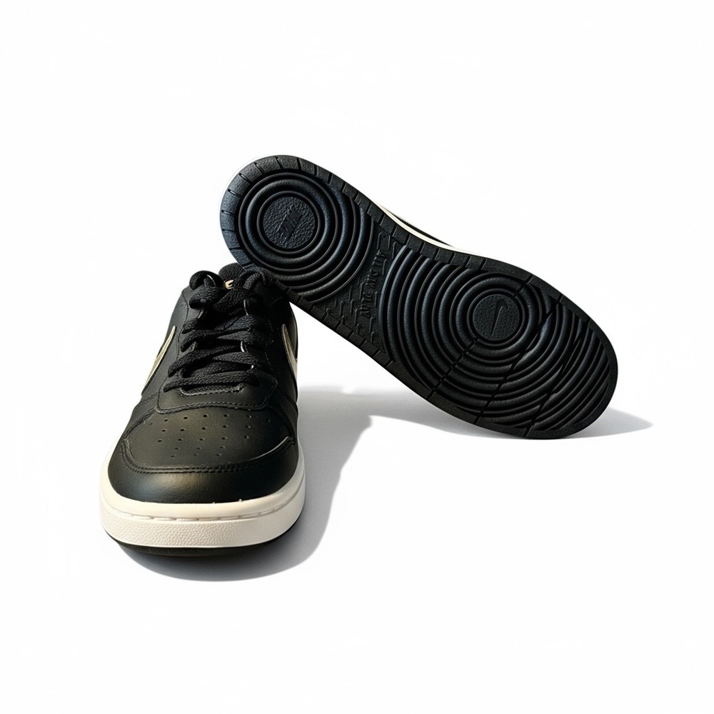 Nike Court Borough Low 2 (GS) Black and Gold Accent Sneakers - Picture 8 of 11